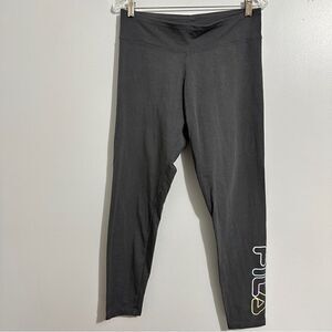 Fila Women's XL Gray Cotton Tight Yoga Pants Leggings